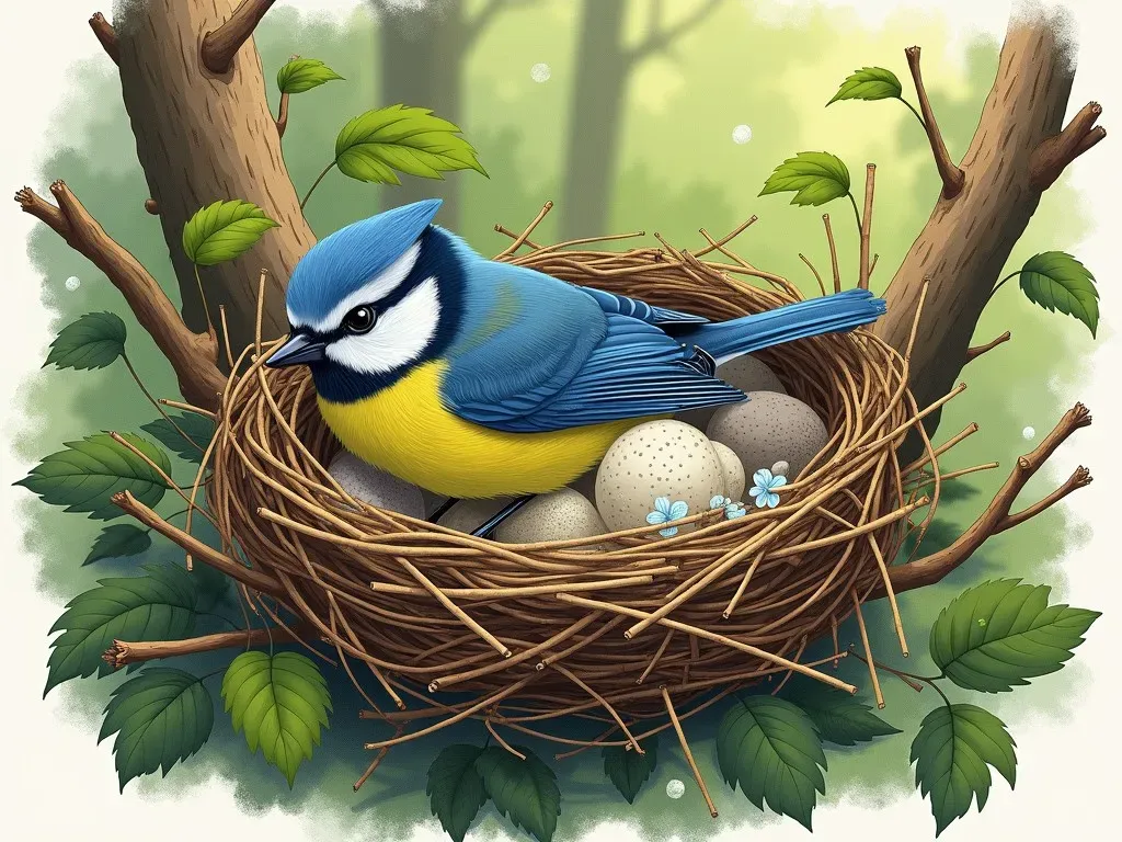 Blaumeise-Nest