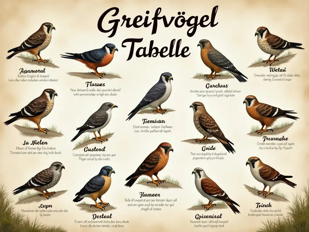 Greifvögel Tabelle