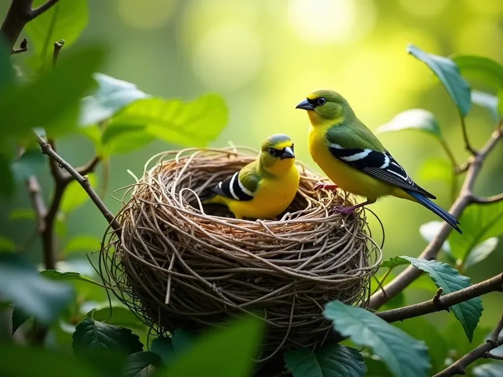 Grünfinken Nest