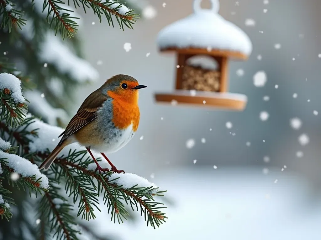 Rotkehlchen im Winter