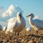 Faszination große weiße Vögel auf dem Feld: Die geheimnisvollen Riesen der Landschaft