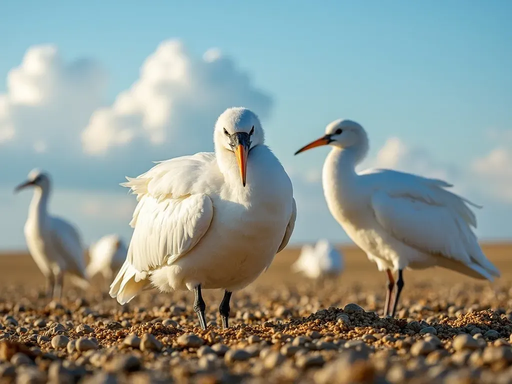 Faszination große weiße Vögel auf dem Feld: Die geheimnisvollen Riesen der Landschaft