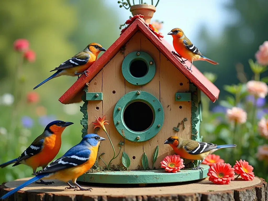 Zusammengebautes Vogelhaus